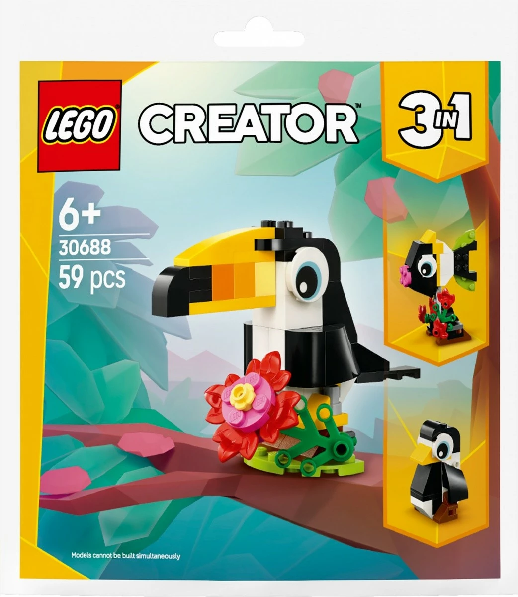 Set ndërtimi LEGO Creator 30688 Tropical Toucan, 59 pjesë, plastikë