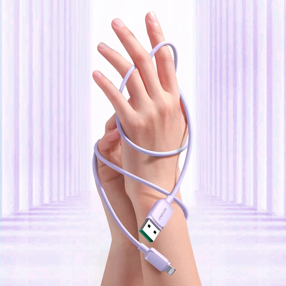 Kabllo Joyroom Multi-Color Series A14, Lightning në USB-A, 1.2m, 2.4A, vjollcë