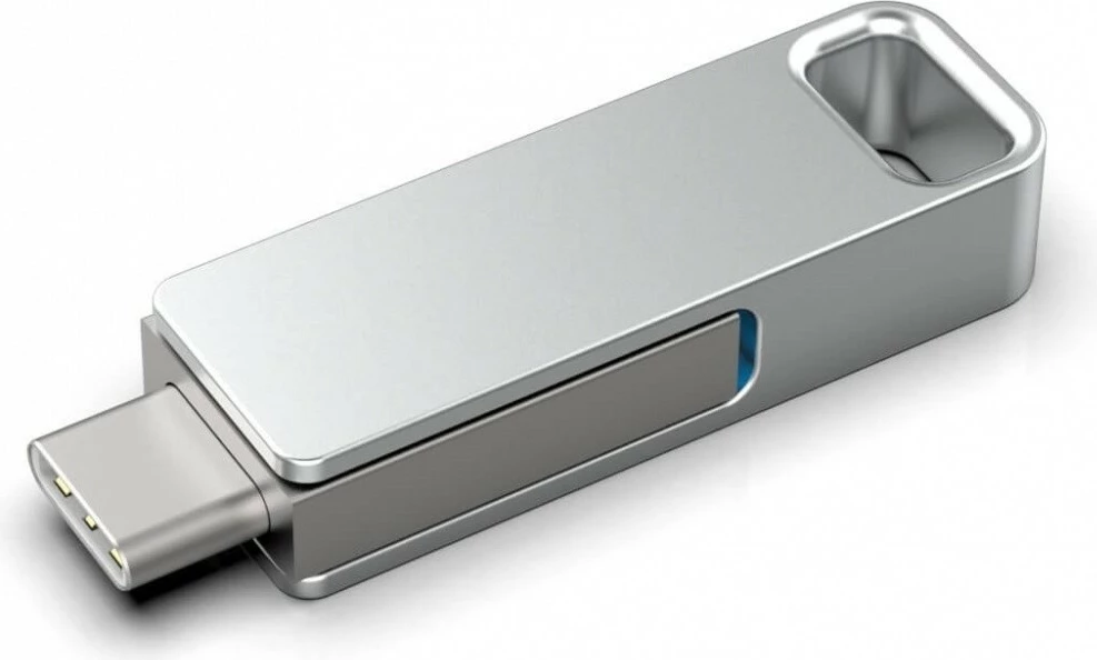 Pendrive PNY DUO LINK P-FDI128DULINKTYC-GE, 128GB, USB 3.2, Argjend