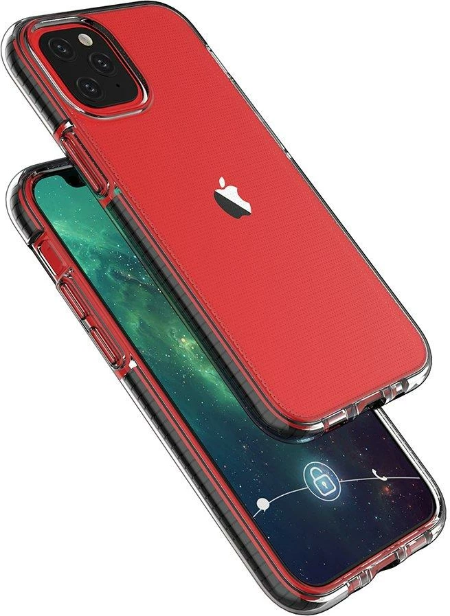 Mbështjellës Hurtel Spring Case për iPhone 13 Pro, TPU, i tejdukshëm me kornizë kaltër