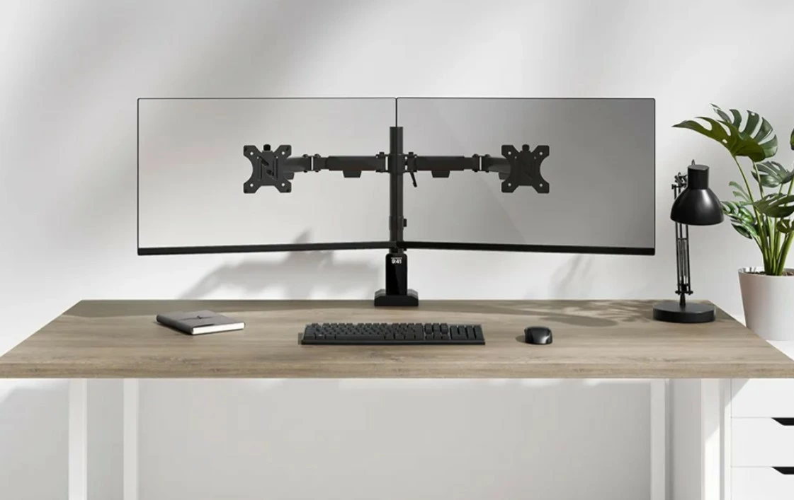 Krah monitori për tavolinë Neomounts DS60-600BL2, për 2 monitorë, Çelik, E zezë