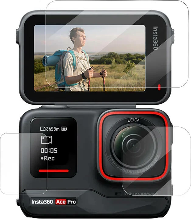 Xham i temperuar për kamera sportive Telesin S6-FLM-02-TIS, për Insta360 Ace Pro / Ace, set