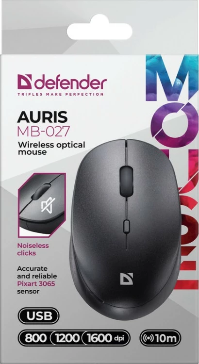 Maus wireless Defender Auris MB-027, 800/1200/1600 DPI, i zi