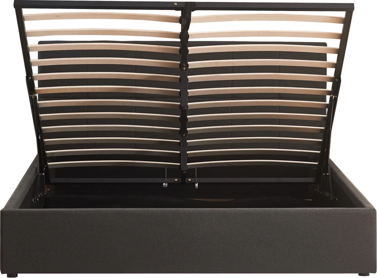 Krevat dopio me hapësirë ruajtjeje, Zamblene, stof antracit, 160x200cm