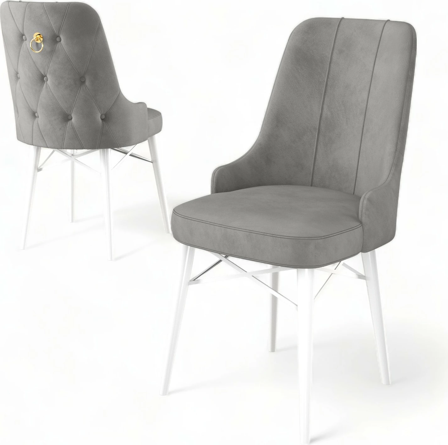 Set karrigesh (6 copë), Hanah Home, Pare, gri dhe e bardhë