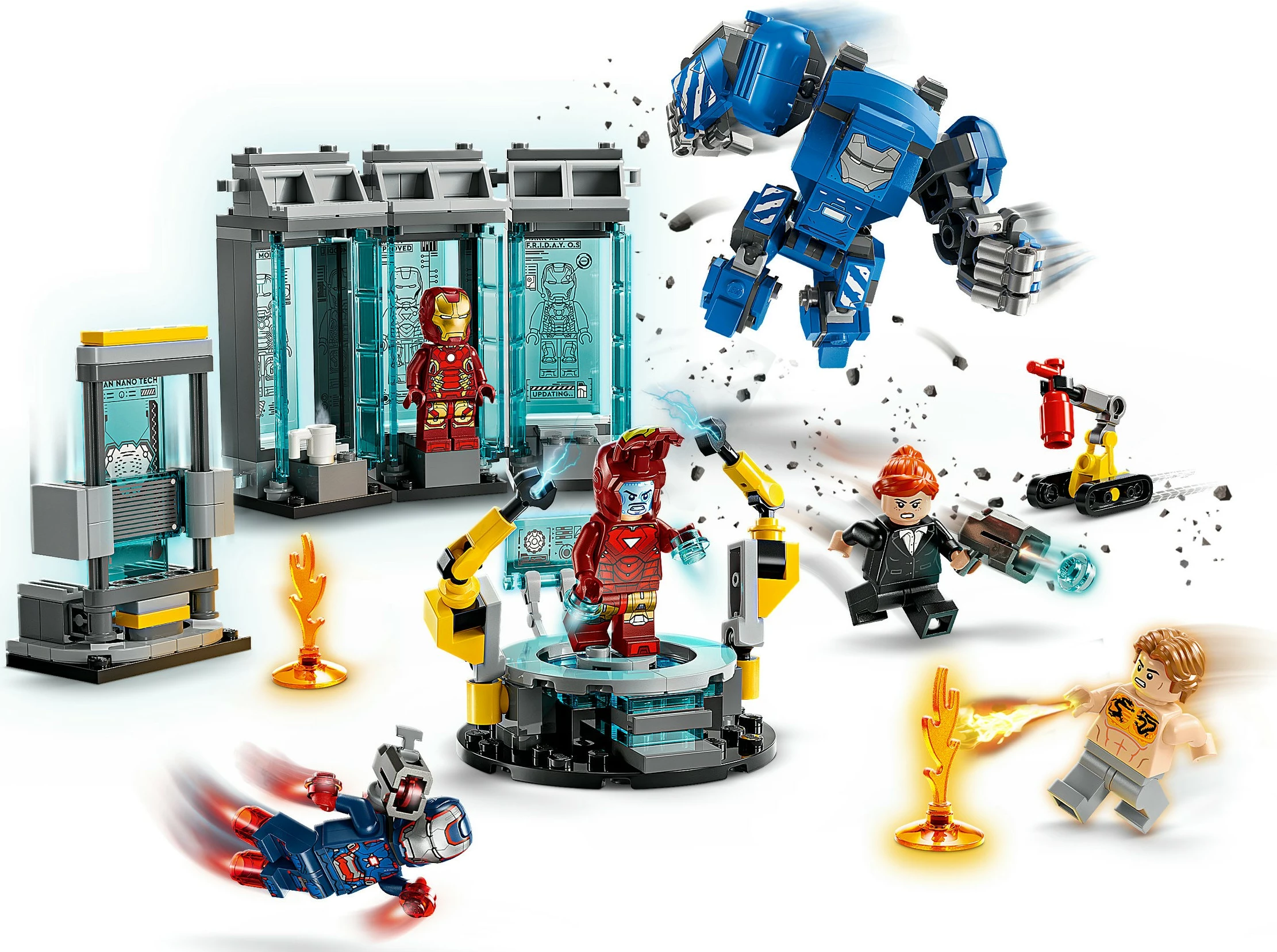 Set ndërtimi LEGO Iron Man's Laboratory: Hall of Armour, 384 pjesë, shumëngjyrësh