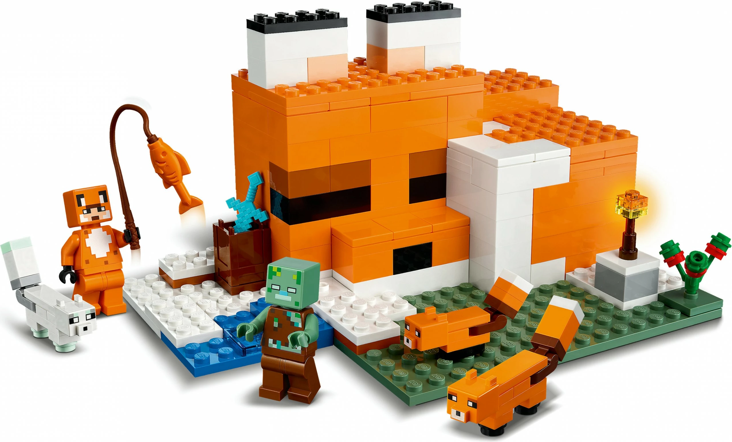 Set ndërtimi LEGO Minecraft The Fox Lodge, 193 pjesë, plastikë, shumëngjyrësh