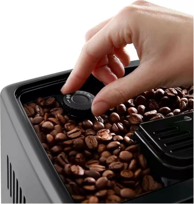 Aparat kafeje DeLonghi Dinamica Plus ECAM 380.95.TB, 1450W, ekran me prekje 3.5\" TFT, depo kokrrash 300g, e zezë