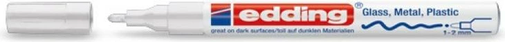 Marker boje, Edding, 751 Paint Marker (4-751049/4751049), majë 1-2 mm, i përhershëm, i bardhë
