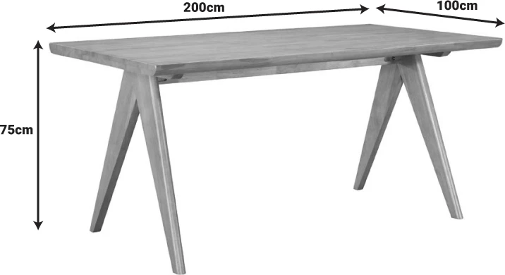 Tavolinë me karrige Ditta-Winslow, druri gome, ngjyrë arre të çelur, 180x85x75cm