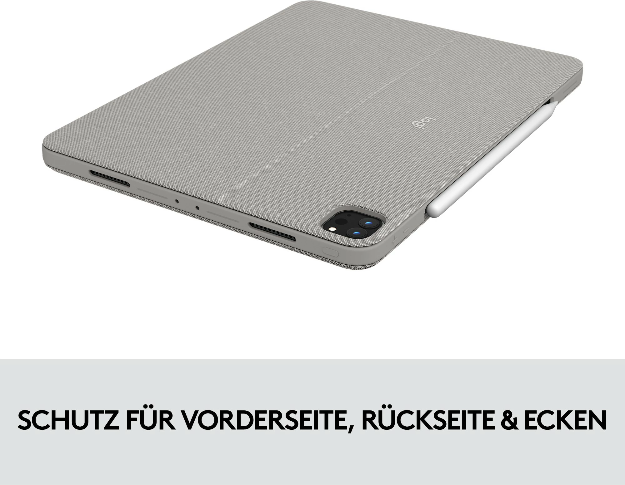 Tastierë me trackpad Logitech Combo Touch, QWERTY UK International, për iPad Pro 12.9, sand