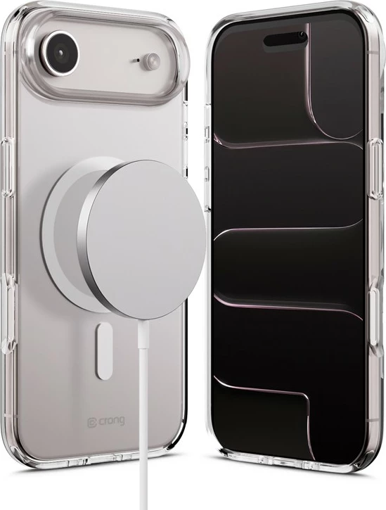 Mbështjellës, CRONG, Clear MAG Cover CRGCLRMIP1766ATRS, për iPhone Air, magnet MagSafe i integruar, polikarbon + TPU, transparent
