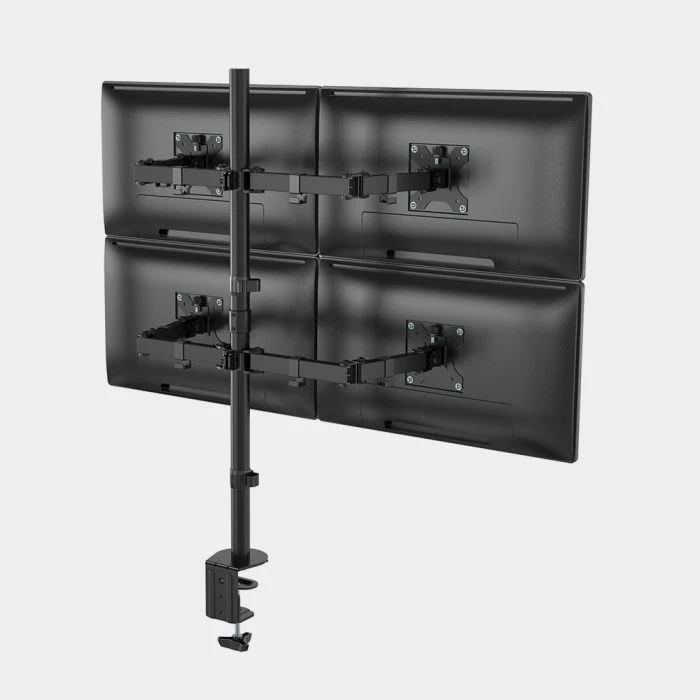 Mbajtës desktop për 4 monitorë VONHAUS 3000113 deri 32", VESA 75x75/100x100, 8 kg për ekran, i zi, set për 4 monitorë
