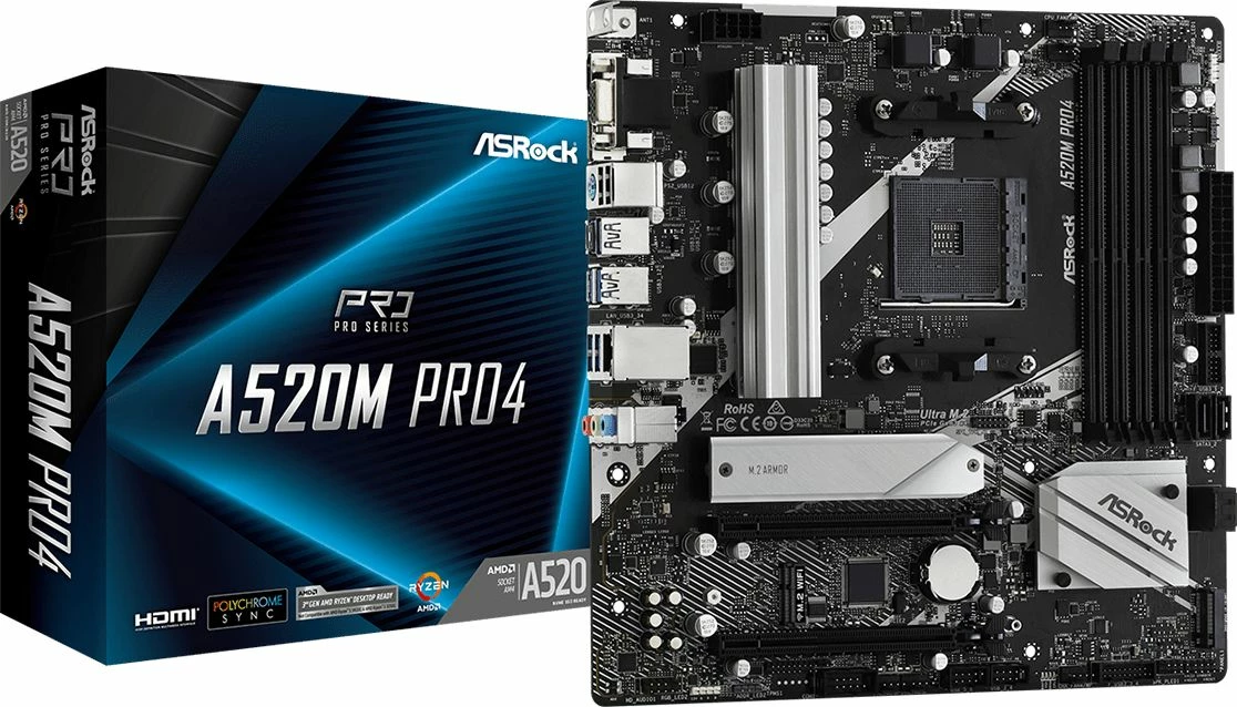 Pllakë amë ASRock A520M PRO4