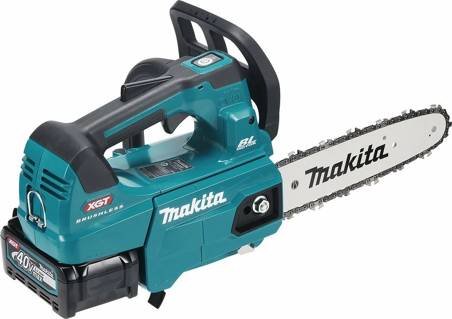 Motorrsharrë me bateri Makita UC002GM102 40V Max XGT 25 cm, blu, set me 1 bateri 4Ah dhe karikues