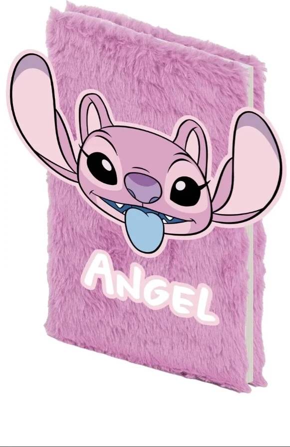 Fletore Pyramid Lilo & Stitch Angel A5, kapak plush i fortë, vjollcë