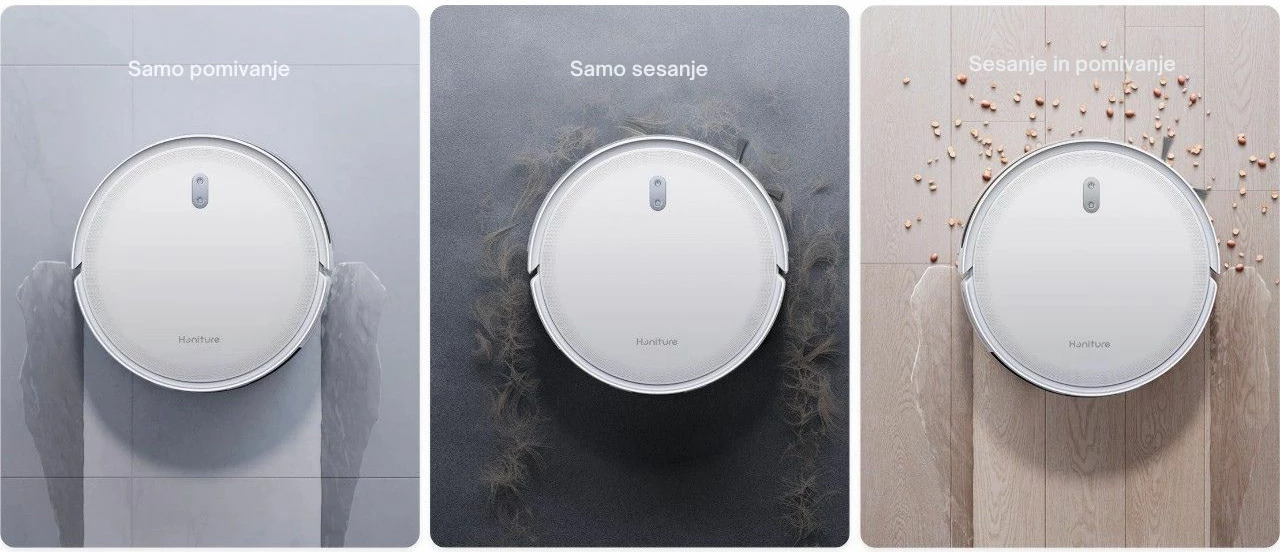 Robot fshesë me korrent Honiture T10 3-në-1 6000Pa LiDAR 2600mAh, e bardhë