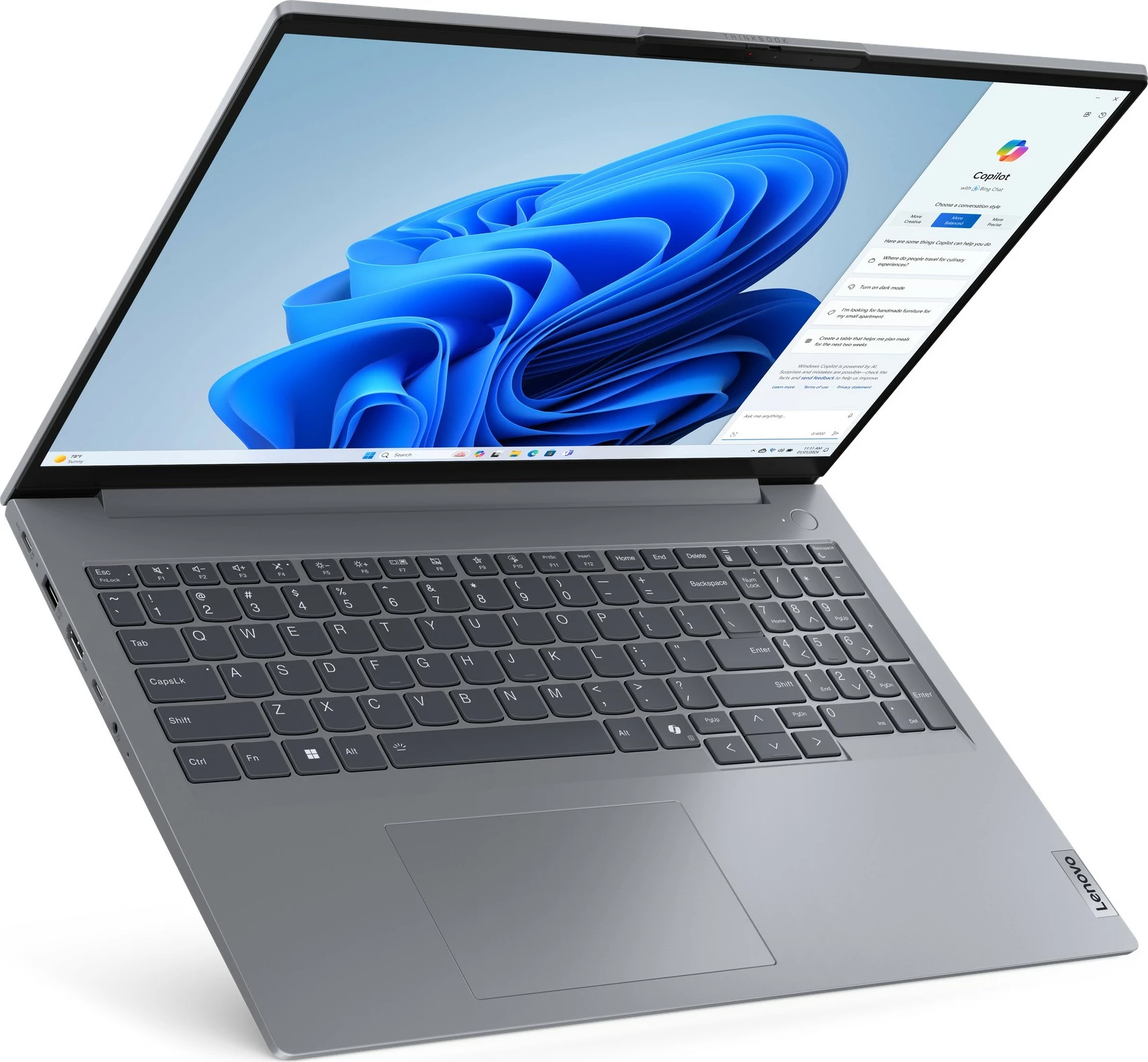 Laptop Lenovo ThinkBook 16 G7 ARP, 16", AMD Ryzen 5 7535HS, 16GB RAM, 512GB SSD, hiri ( QWERTZ- German Layout)