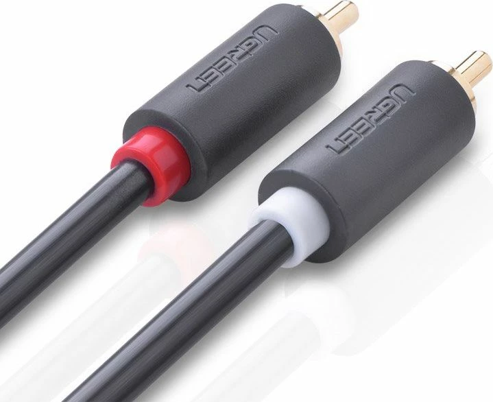 Kabllo audio RCA Ugreen UGR457BLK 2xRCA male në 2xRCA male 5 m, gri