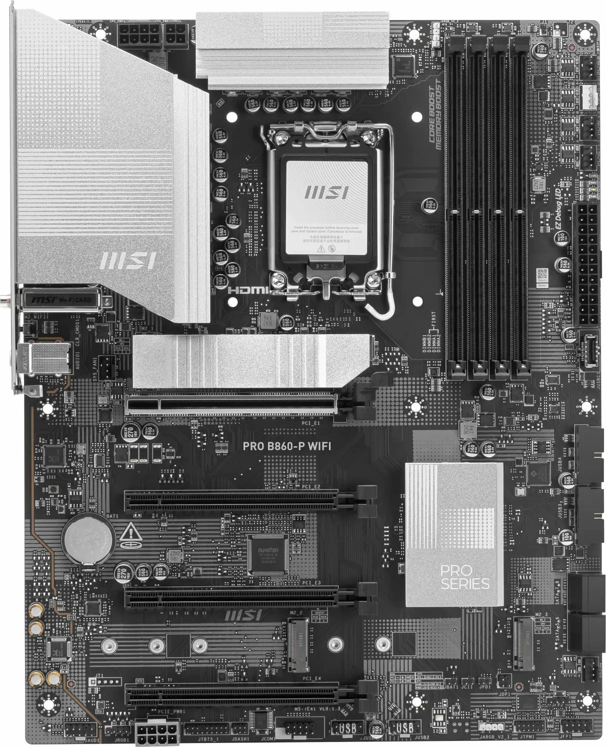 Pllakë amë MSI PRO B860-P WIFI, ATX, DDR5 256GB, Wi‑Fi 7, Bluetooth