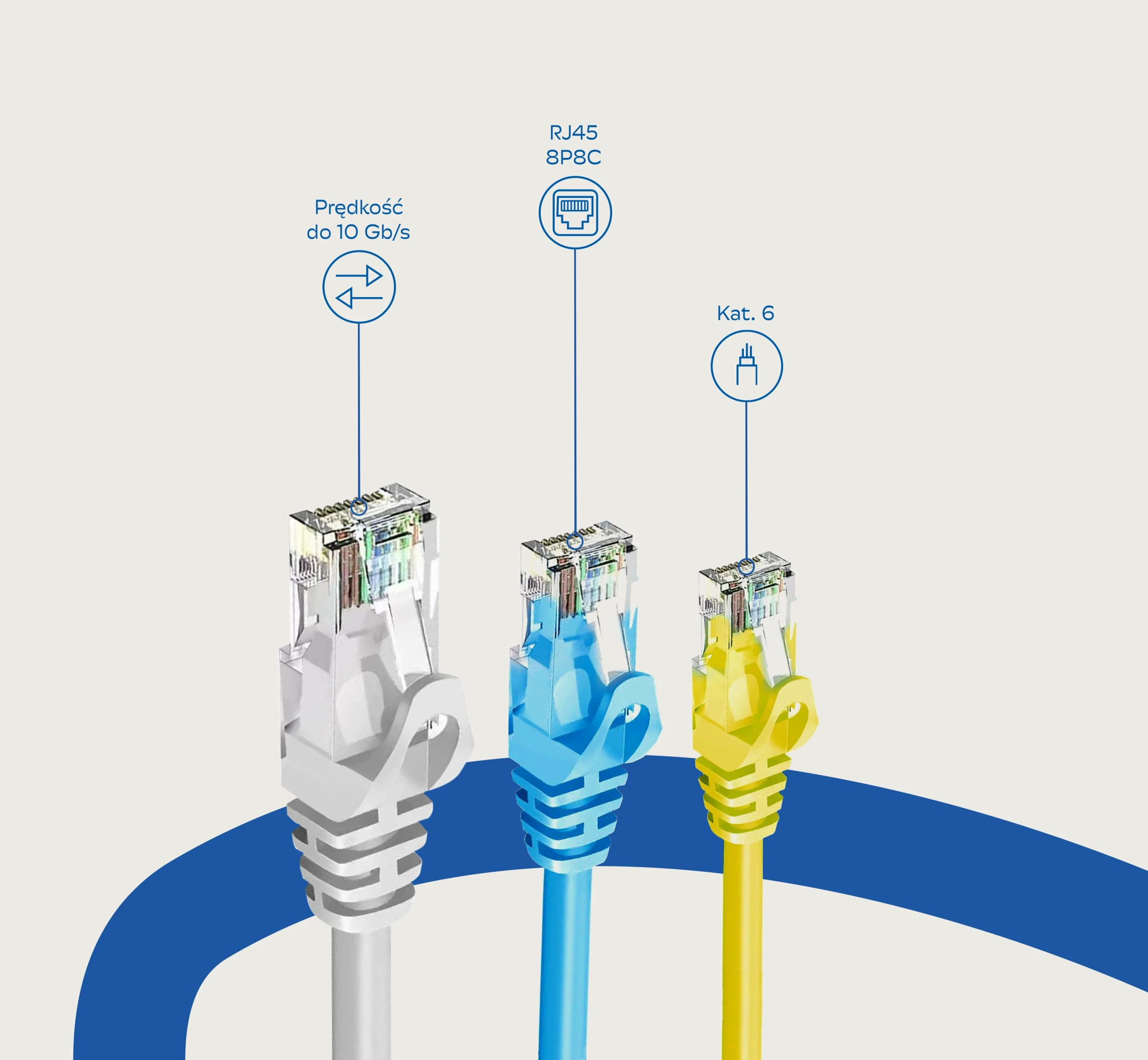 Kabllo rrjeti Ethernet ZOY ZCR5B Cat 6 UTP 5m, kaltër
