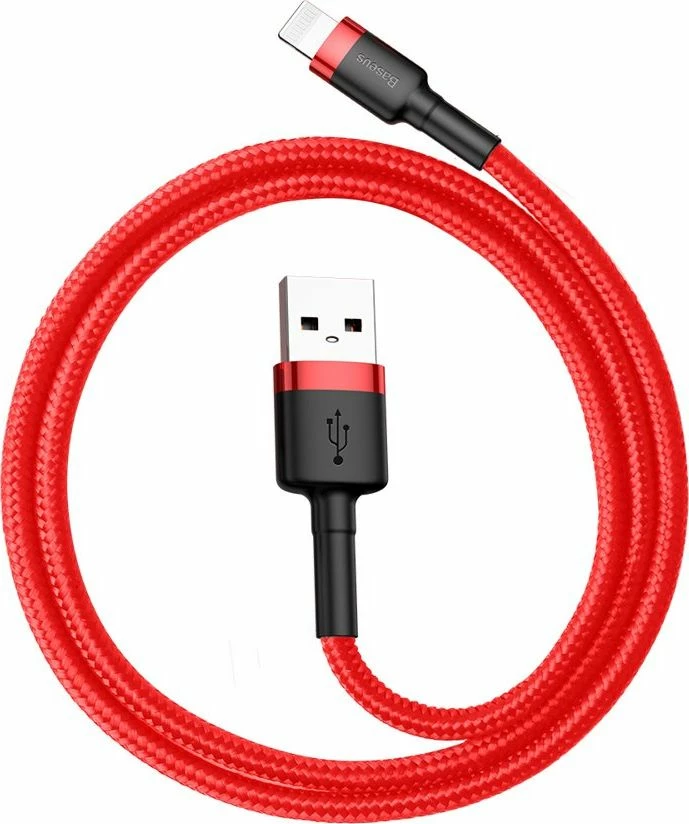 Kabllo USB-A në Lightning Baseus 058882 0.5 m 2.4A, e kuqe