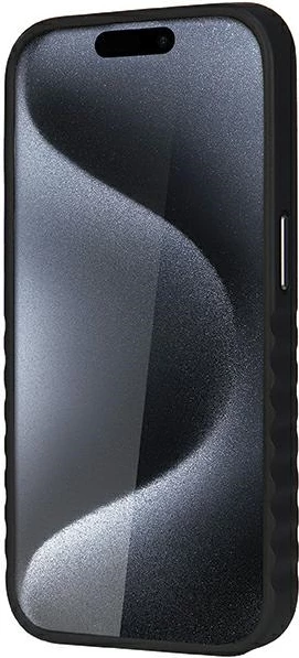 Mbështjellës Audi për iPhone 15 Pro, lëkurë sintetike me MagSafe, zi