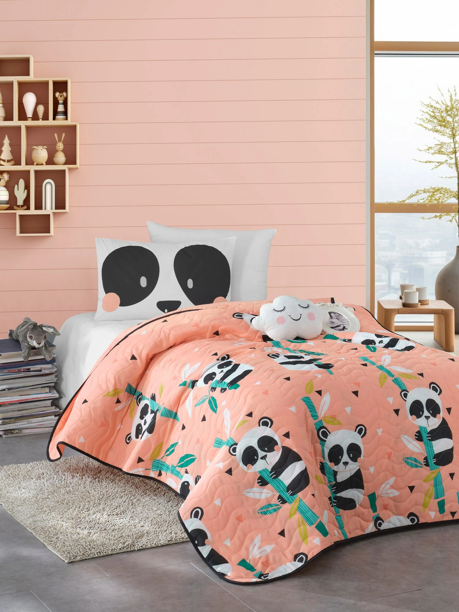 Set mbulesë krevati teke L'essentiel Panida, rozë