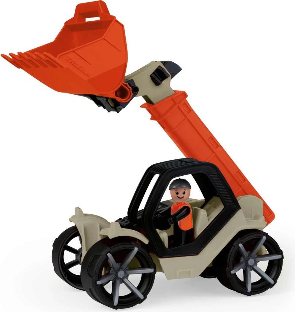 Lodër ngarkues teleskopik Lena Truxx2 me figurë, portokalli/zezë