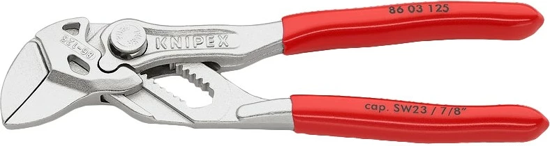 Knipex slip-joint pliers 86 03 125, 125mm, krom-vanadium, plastik dorezë, kuqe