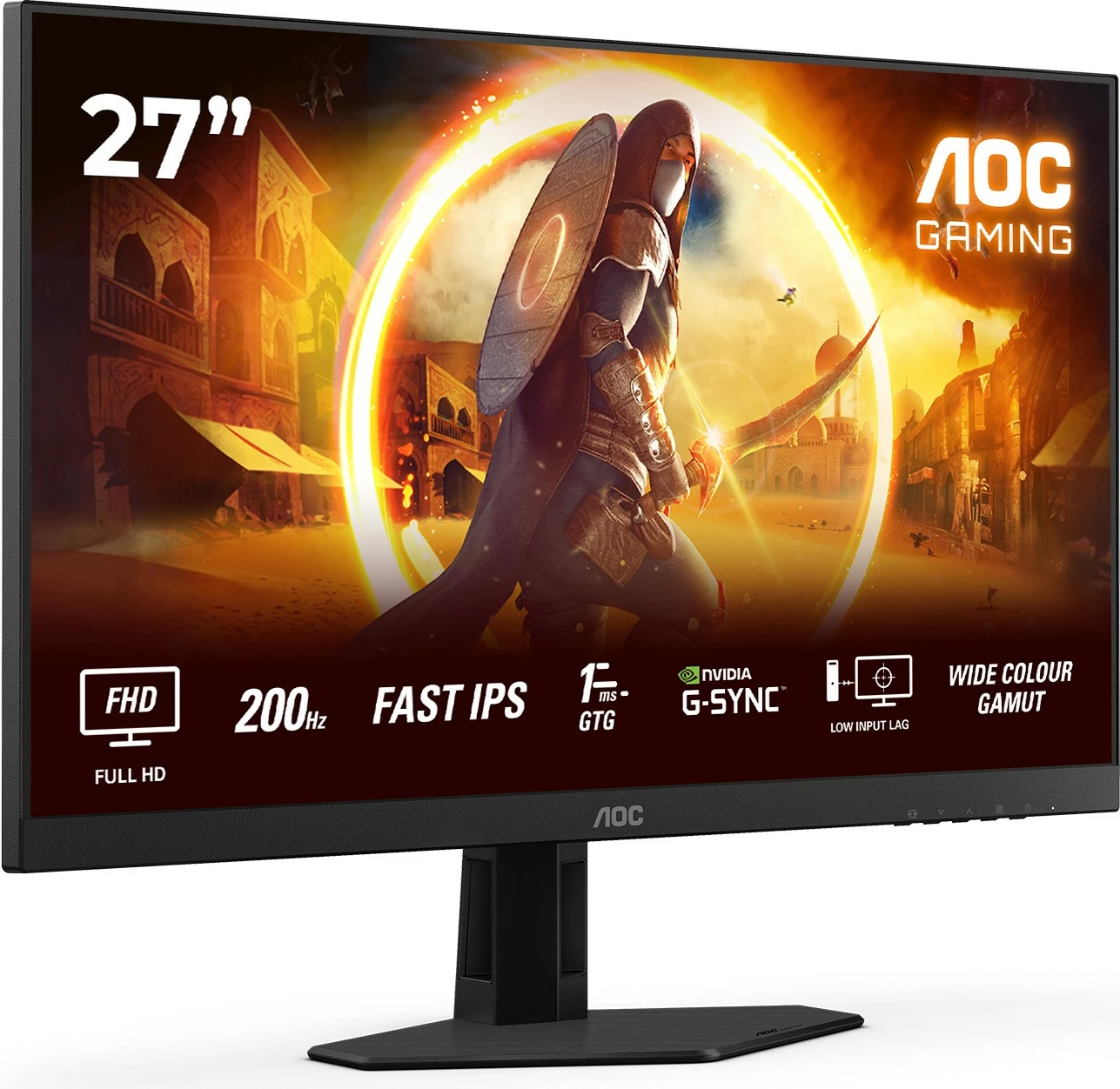 Monitor gaming AOC 27G4HRE 27 inç, Full HD, 200Hz, IPS, i zi/kuq