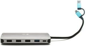 Docking station i-tec CANANOTDOCKPD, 3x Display, USB 3.0/USB-C/Thunderbolt, LAN, Power Delivery 100W, Argjend