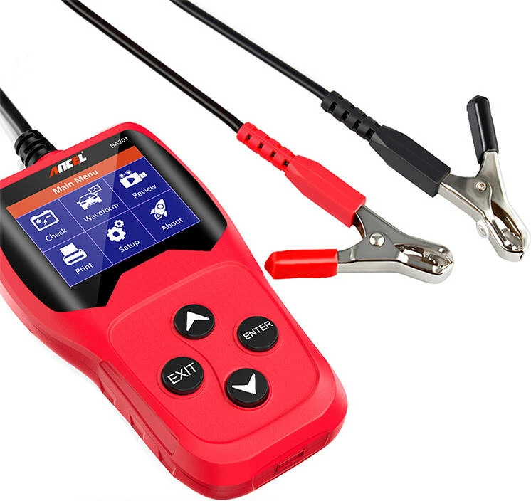 Tester baterie Ancel BA201, për automjete, i kuq