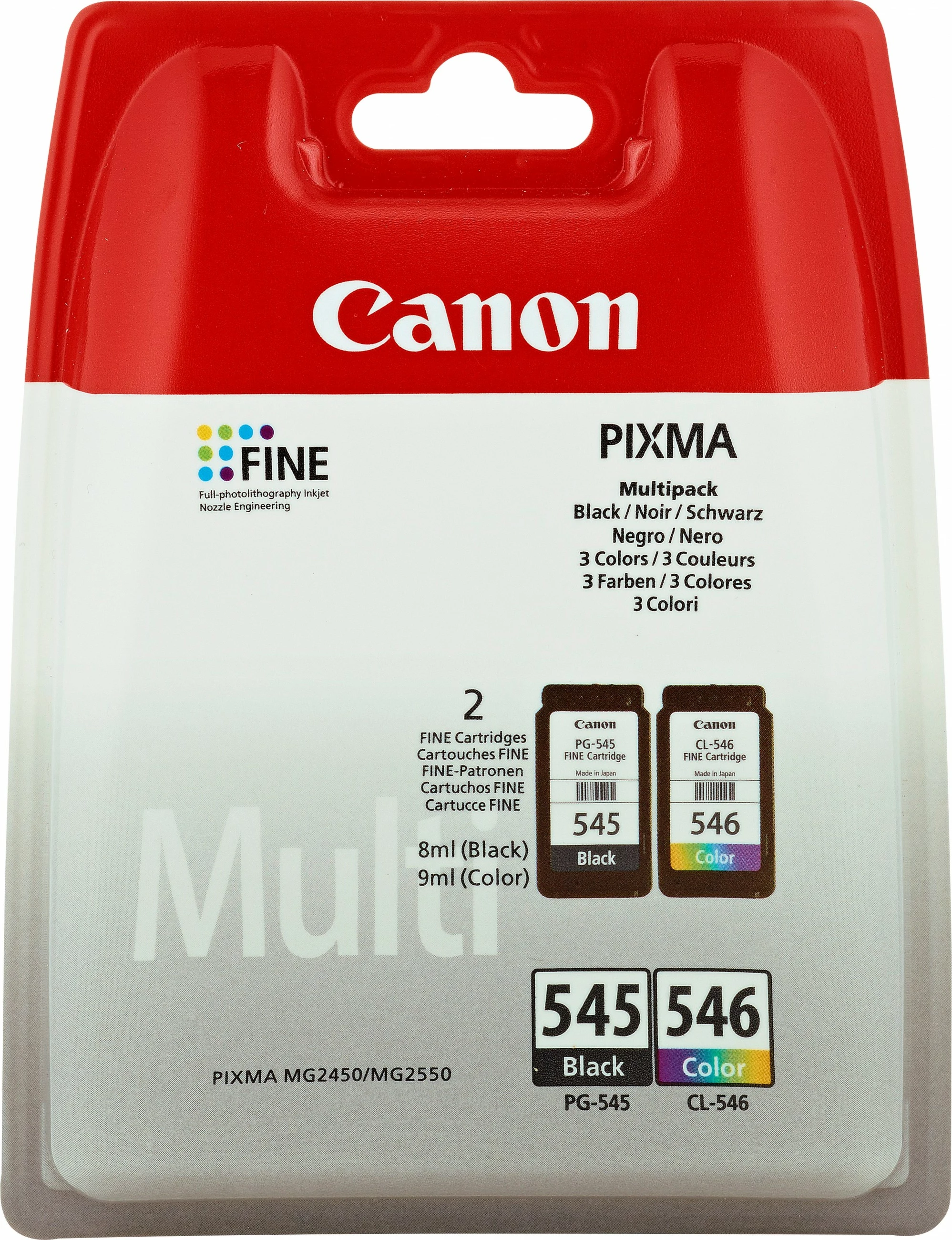 Toner Canon PG-545/CL-546, Multipack, Standard Yield, Ngjyrë e zezë, Cyan, Magenta, Yellow