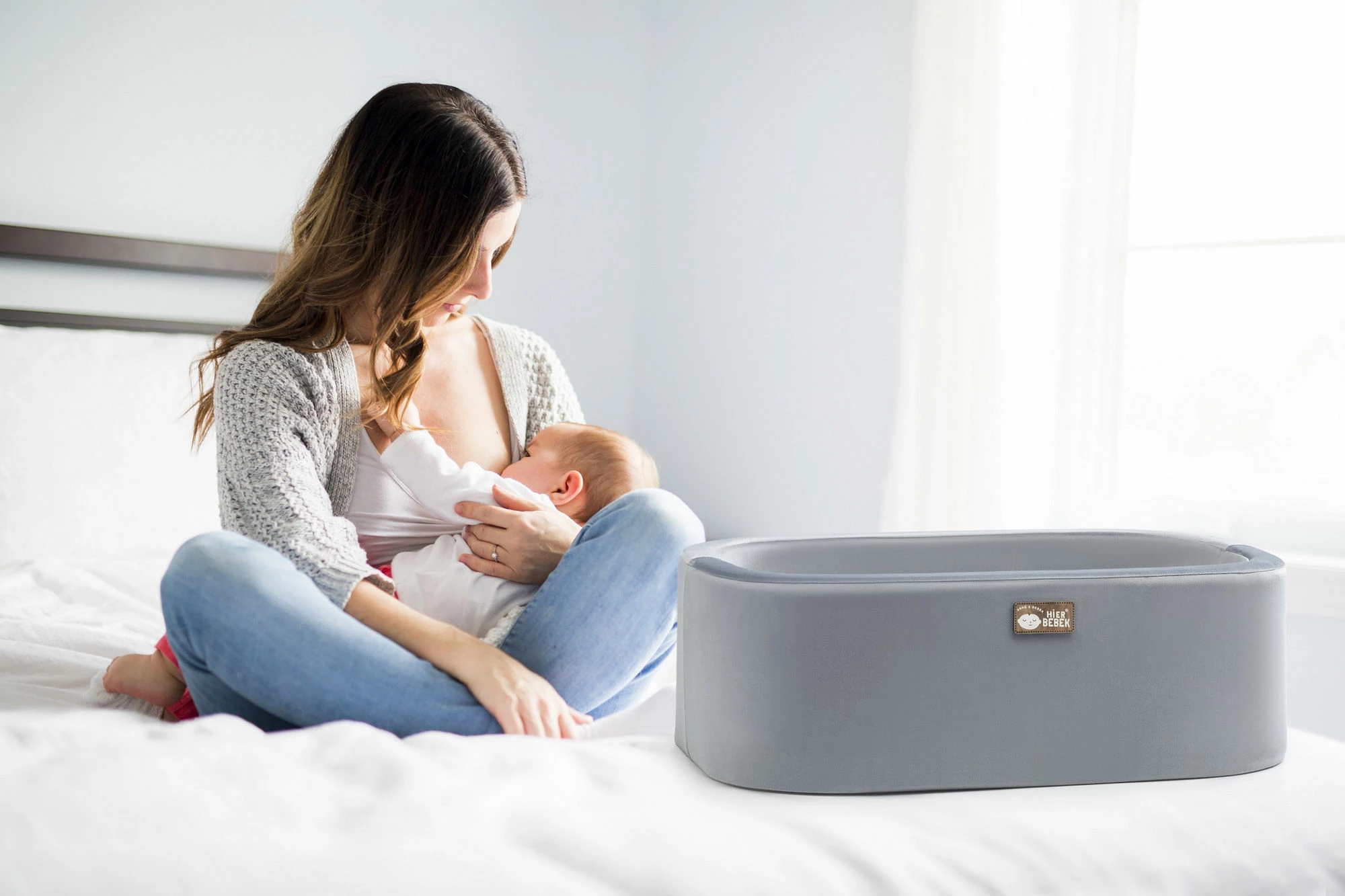 Djep për fëmijë, Skye Decor, gri dhe bardhë