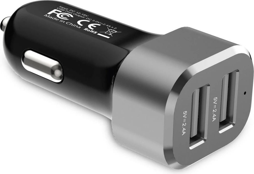 Karikues veture CRONG CRG-PWRC-USB24-ALU, 2xUSB, 24W, Alumini