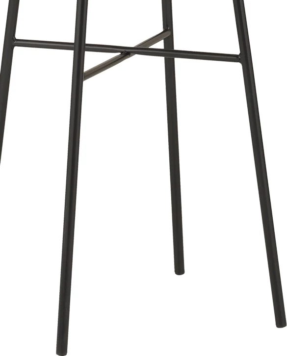 Tavolinë Gaus metalike, ngjyrë e zezë-pe natyrale-xham D60x74cm