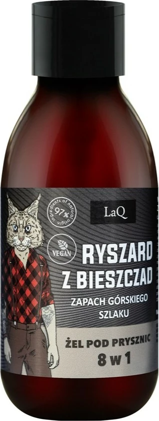 Xhel dushi për meshkuj LaQ Mini 8-në-1 Ryszard from Bieszczady Black Matte 100ml