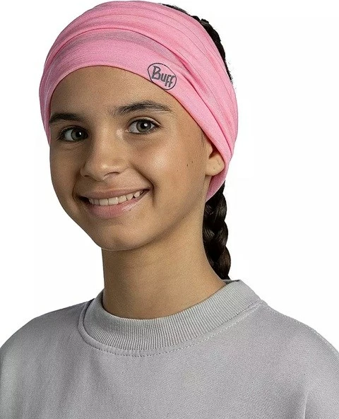 Shall multifunksional Buff Merino Lightweight Jr Solid për fëmijë, rozë
