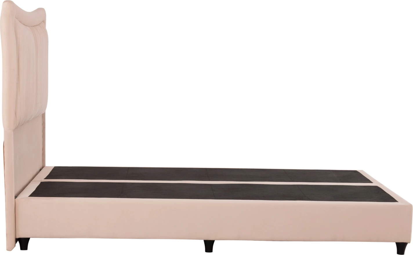 Krevat dopio NESTOR, kadife bezhë, për dyshek 160x200cm