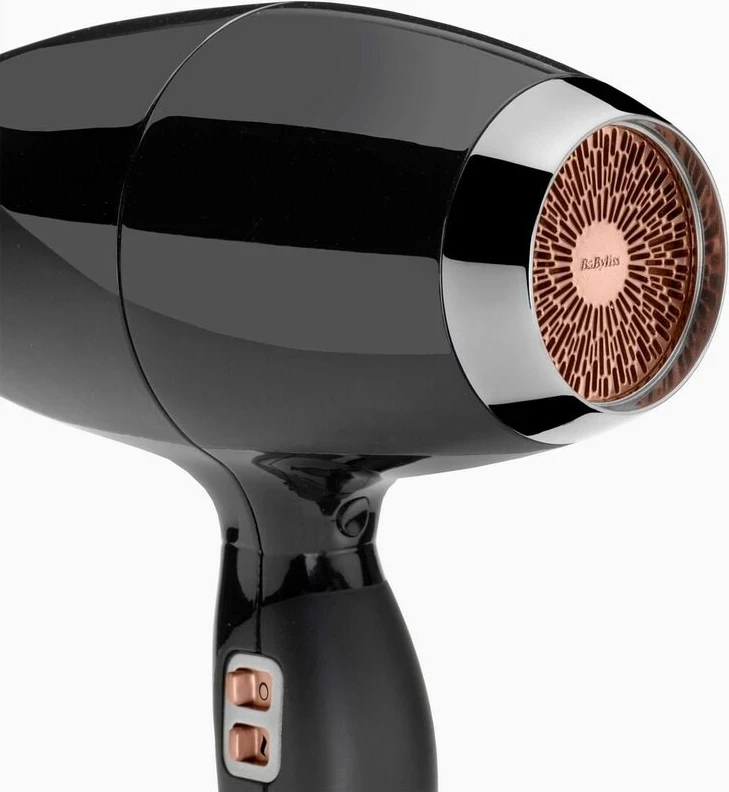 Tharëse flokësh BaByliss 6716DE, 3 nivele nxehtësie, 2 shpejtësi, me difuzor dhe grykë përqendrimi, e zezë