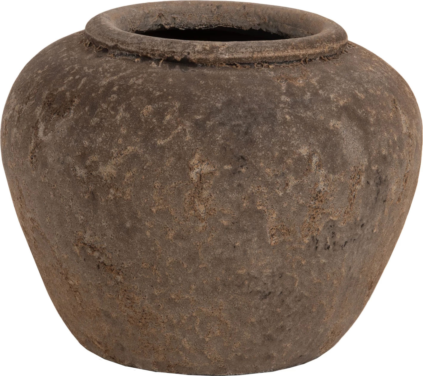 Vazo dekorative ZATI, terrakotë, ngjyrë gri, FH7931, Φ34x26H cm