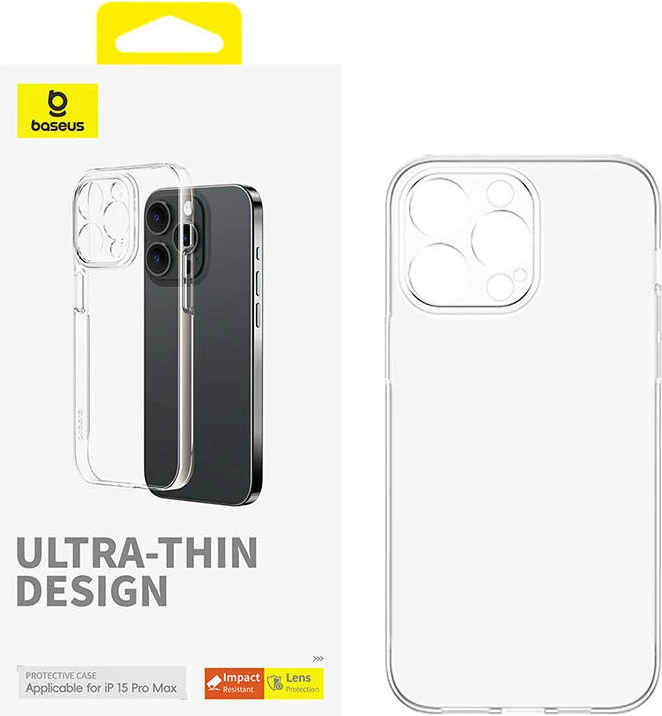 Mbështjellës Baseus OS-Lucent Series për iPhone 15 Pro Max, transparent