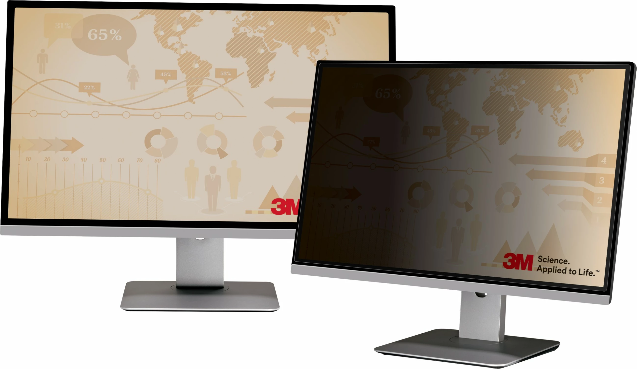 Filtër privatësie për monitor 3M PF400W2E, 40 inç, 21:9, anti-glare, filter dritë blu, i zi