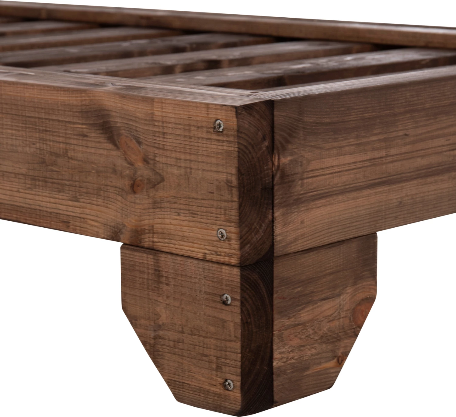 Shezlong plazhi heavy-duty KORINOS, dru pishe i trajtuar, ngjyrë arre, 79x204x77cm