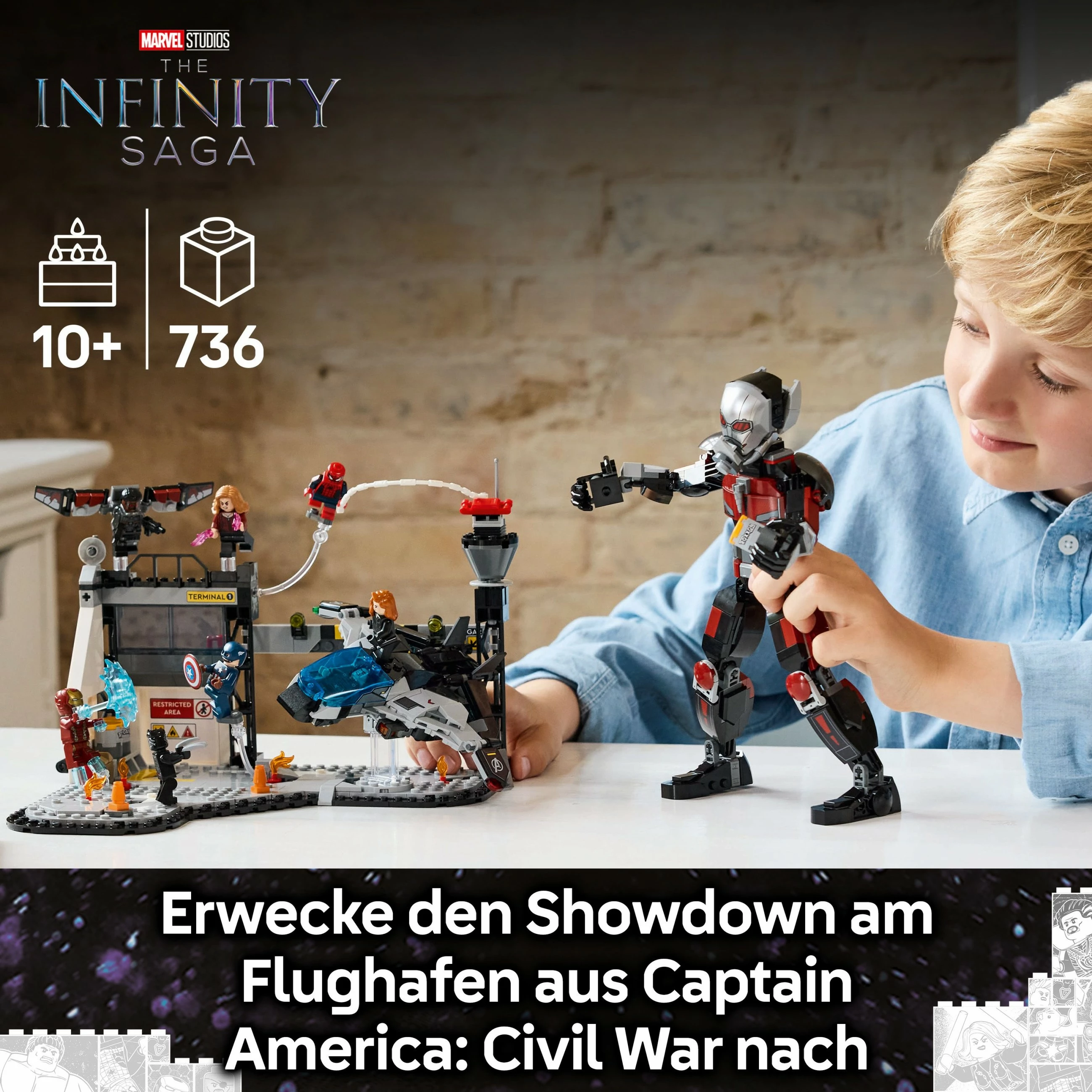 Set ndërtimi LEGO Super Heroes Marvel Captain America: Civil War, shumëngjyrësh