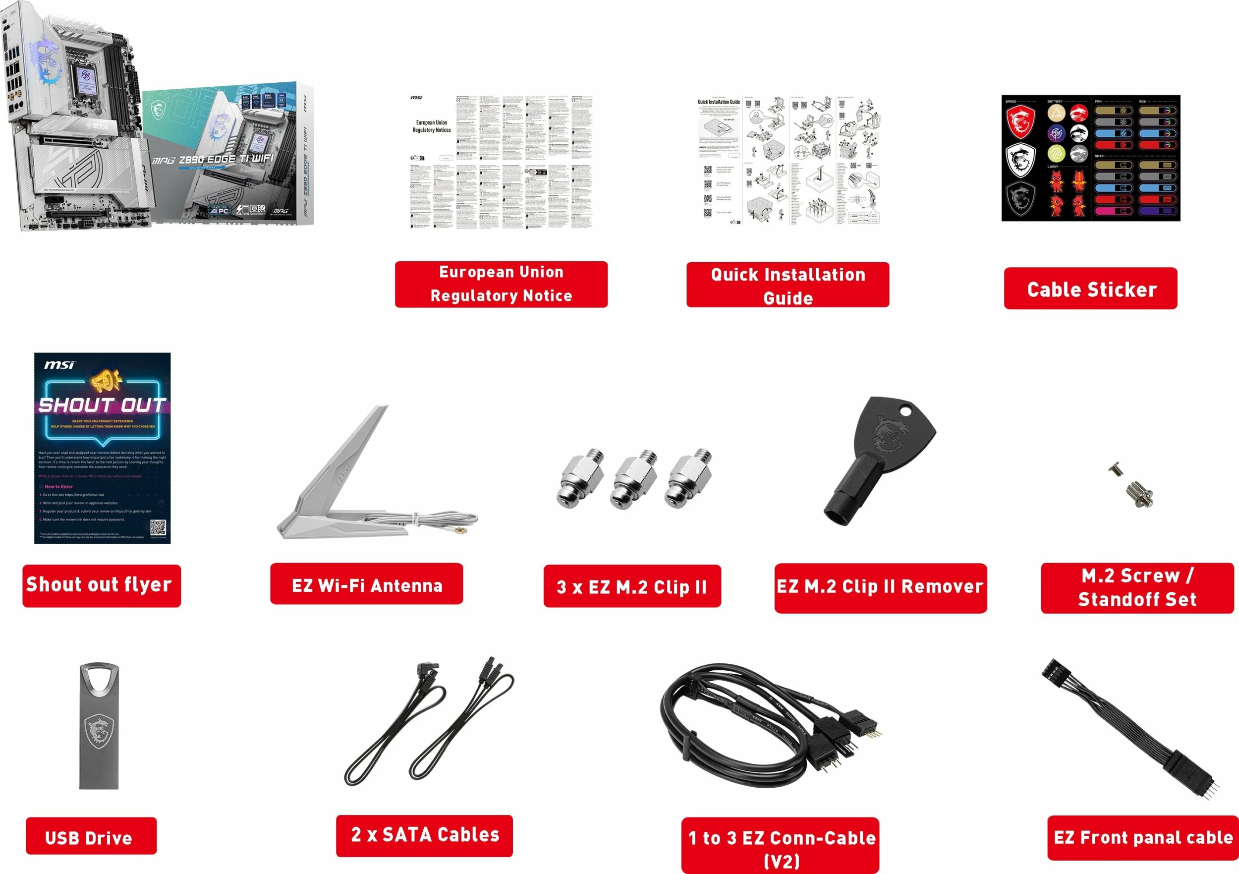 Pllakë amë MSI MPG Z890 EDGE TI WIFI, ATX, Intel Z890, LGA1851, DDR5 256GB, Wi‑Fi 7, bardhë/argjendtë