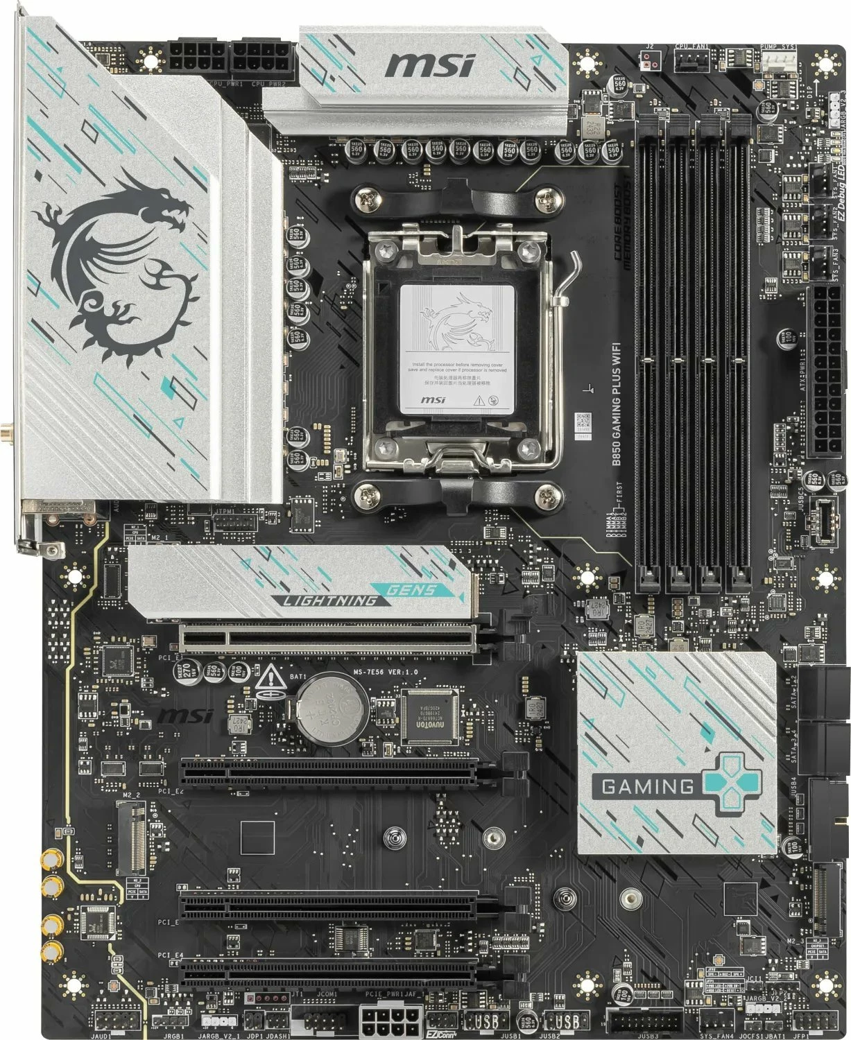 Pllakë amë MSI B850 GAMING PLUS WIFI, AM5, ATX, DDR5 deri 256GB, Wi‑Fi 7, 5G LAN, PCIe 5.0
