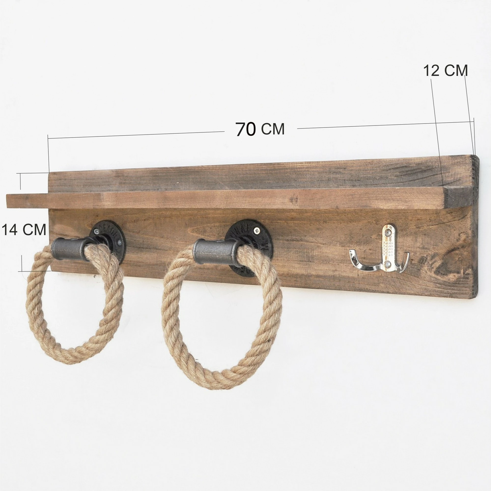 Varëse muri Pipe Hook, dru bredhi, ngjyrë arre, Boruraf174