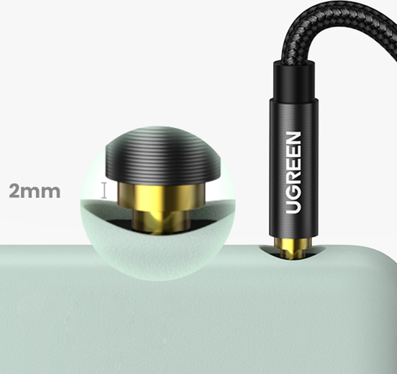 Kabllo audio AUX Ugreen AV112, 1m, mini jack 3.5mm, Blu
